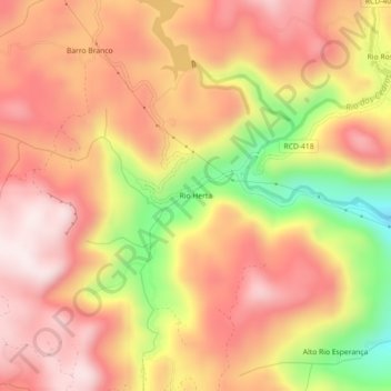 Mapa topográfico Rio Herta, altitud, relieve