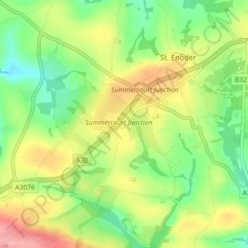 Mapa topográfico Chapel Town, altitud, relieve