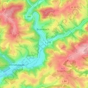 Mapa topográfico Obersteeg, altitud, relieve