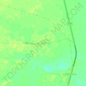 Mapa topográfico San Antonio, altitud, relieve