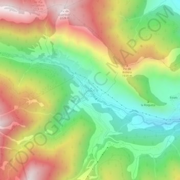 Mapa topográfico Espot, altitud, relieve