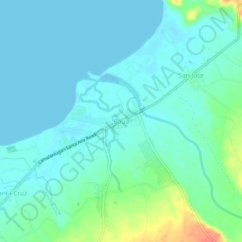 Mapa topográfico Baua, altitud, relieve