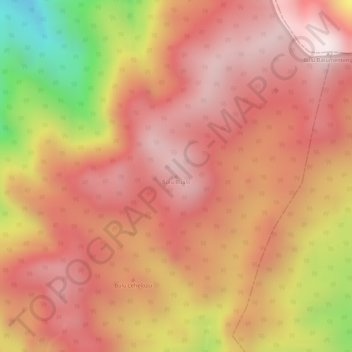 Mapa topográfico Bulu Bualo, altitud, relieve