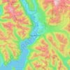 Mapa topográfico Squamish, altitud, relieve