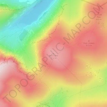 Mapa topográfico Branstree, altitud, relieve