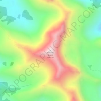 Mapa topográfico Mount Brett, altitud, relieve