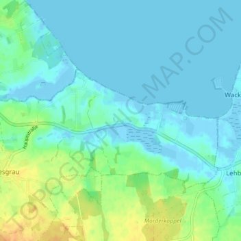 Mapa topográfico Koppelheck, altitud, relieve