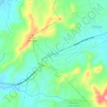 Mapa topográfico Duhatan, altitud, relieve