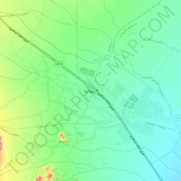 Mapa topográfico An Nabhaniyah, altitud, relieve