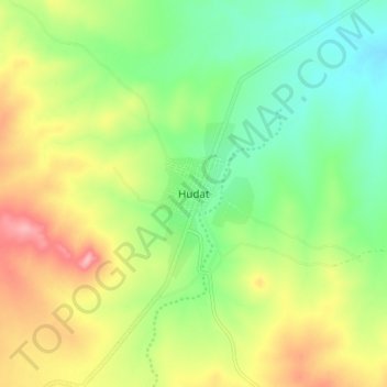 Mapa topográfico Hudat, altitud, relieve