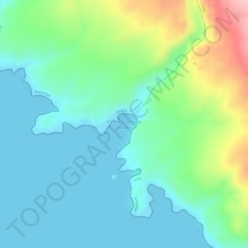 Mapa topográfico Caleta Quebrada Honda, altitud, relieve