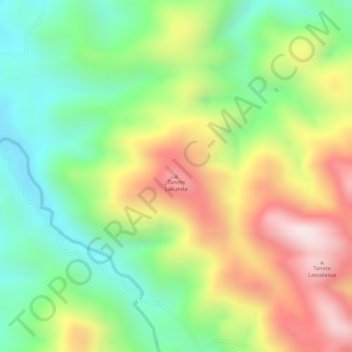 Mapa topográfico Tanete Lakunda, altitud, relieve
