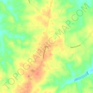 Mapa topográfico Ashby, altitud, relieve
