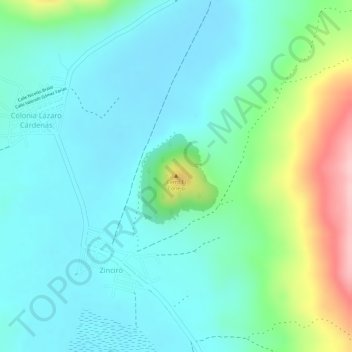 Mapa topográfico Cerro El Conejo, altitud, relieve