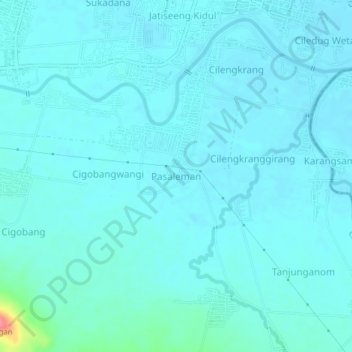 Mapa topográfico Pasaleman, altitud, relieve