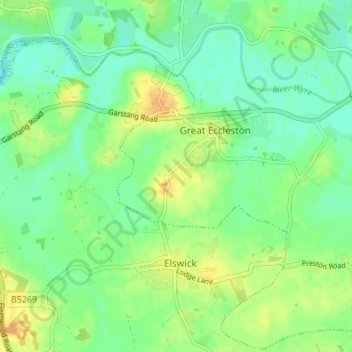 Mapa topográfico Copp, altitud, relieve