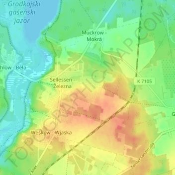 Mapa topográfico Haidemühl, altitud, relieve