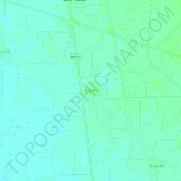Mapa topográfico Bham, altitud, relieve