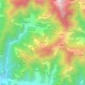 Mapa topográfico Sallaghari, altitud, relieve