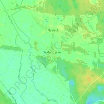 Mapa topográfico Szafarczyska, altitud, relieve