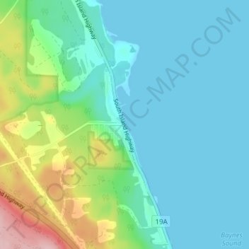 Mapa topográfico Union Bay, altitud, relieve