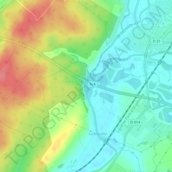 Mapa topográfico Vers Saint-Anne, altitud, relieve