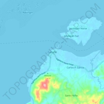 Mapa topográfico Getafe, altitud, relieve