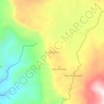 Mapa topográfico Gattareng, altitud, relieve