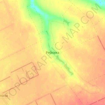 Mapa topográfico Riabkivka, altitud, relieve