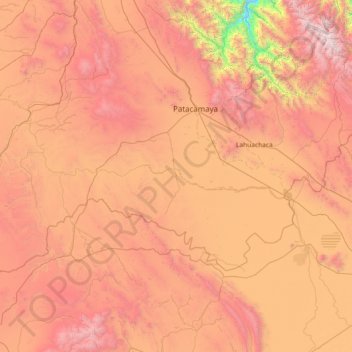 Mapa topográfico Provincia Aroma, altitud, relieve