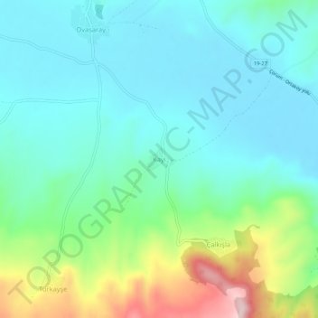 Mapa topográfico Kayı, altitud, relieve