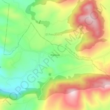 Mapa topográfico Diximoxi, altitud, relieve