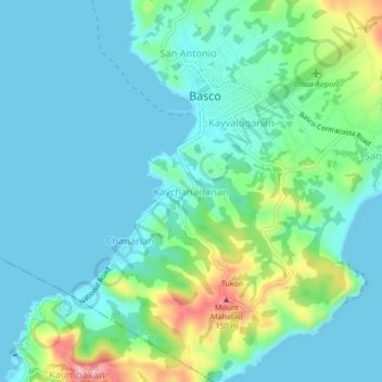 Mapa topográfico Kaychanarianan, altitud, relieve