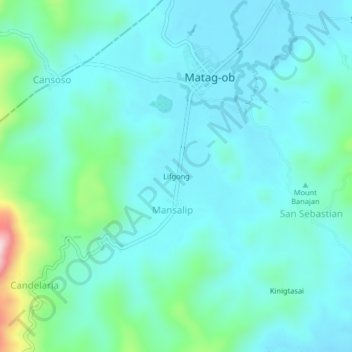 Mapa topográfico Lifgong, altitud, relieve