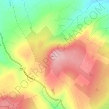 Mapa topográfico Weets Hill, altitud, relieve