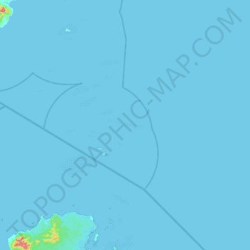 Mapa topográfico Sand Cay, altitud, relieve