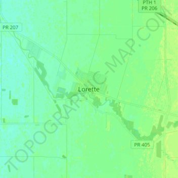 Mapa topográfico Lorette, altitud, relieve