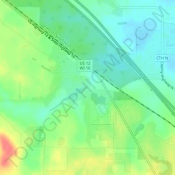 Mapa topográfico Trout Lake Dam, altitud, relieve
