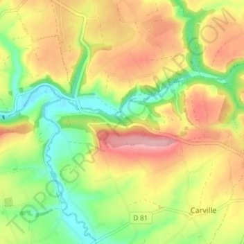 Mapa topográfico Montfragon, altitud, relieve