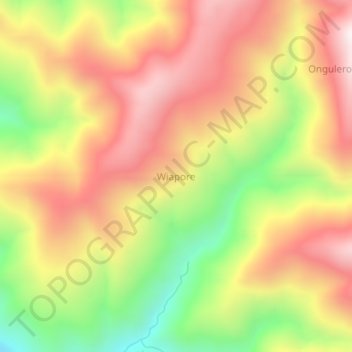 Mapa topográfico Wiapore, altitud, relieve