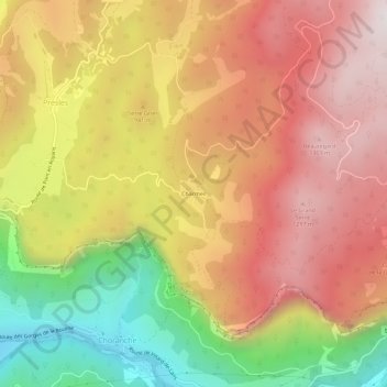 Mapa topográfico Charmeil, altitud, relieve