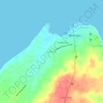 Mapa topográfico Arnedo, altitud, relieve