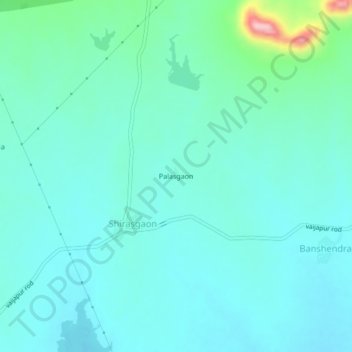 Mapa topográfico Palasgaon, altitud, relieve