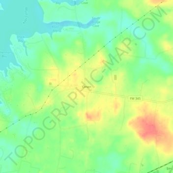 Mapa topográfico Omen, altitud, relieve