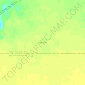 Mapa topográfico Temiang, altitud, relieve