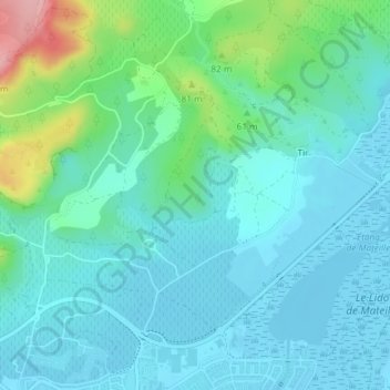 Mapa topográfico Le Trou de Marou, altitud, relieve