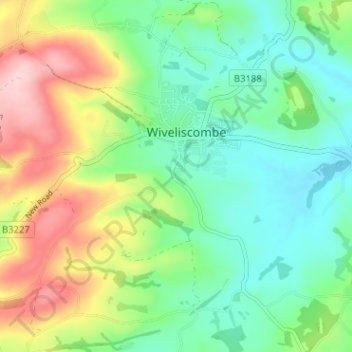 Mapa topográfico Hartswell, altitud, relieve