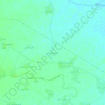 Mapa topográfico Shahdad Bazar, altitud, relieve