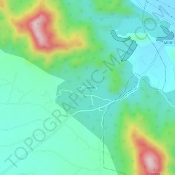 Mapa topográfico Rohinibera, altitud, relieve