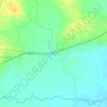 Mapa topográfico Janla, altitud, relieve